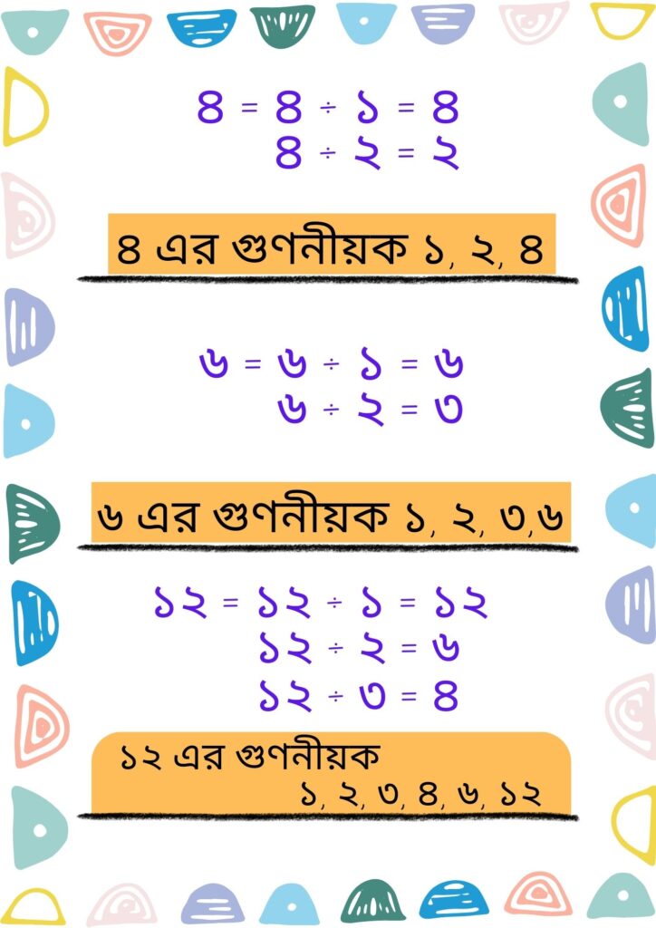 ৩, ৬ এবং ১২ এর গুণনীয়ক